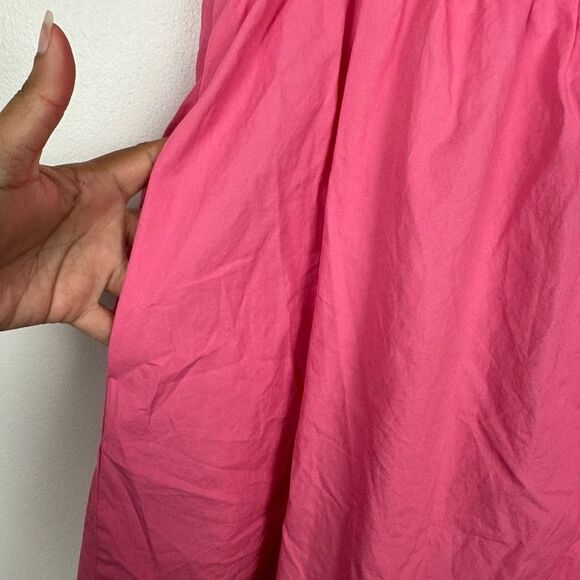 Caara Square Neck Short Puff Sleeve Barbie Pink Mini Dress Women’s Sz L - Picture 7 of 9